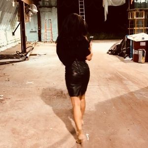 Croft&barrow lambskin leather skirt 6